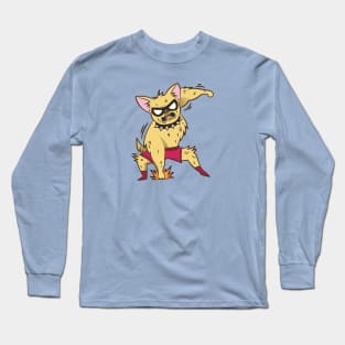 Funny Chihuahua Luchador Wrestler Sketch Drawing Long Sleeve T-Shirt